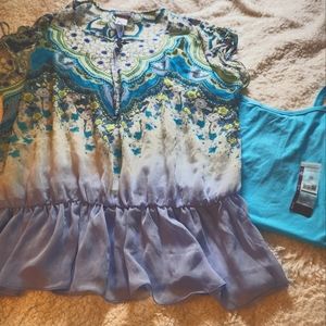 NWOT 2X beautiful beaded blouse /tang top .(Blouse runs big)